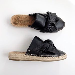 Sam Edelman Lynda Leather Bow Espadrille Slides